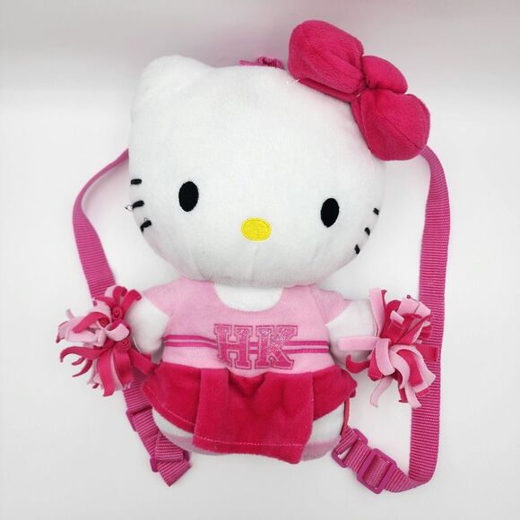 Sanrio Hello Kitty Plush Backpack Pink Bow &‎ Dress 13" Soft White 2012 RARE - Picture 1 of 8